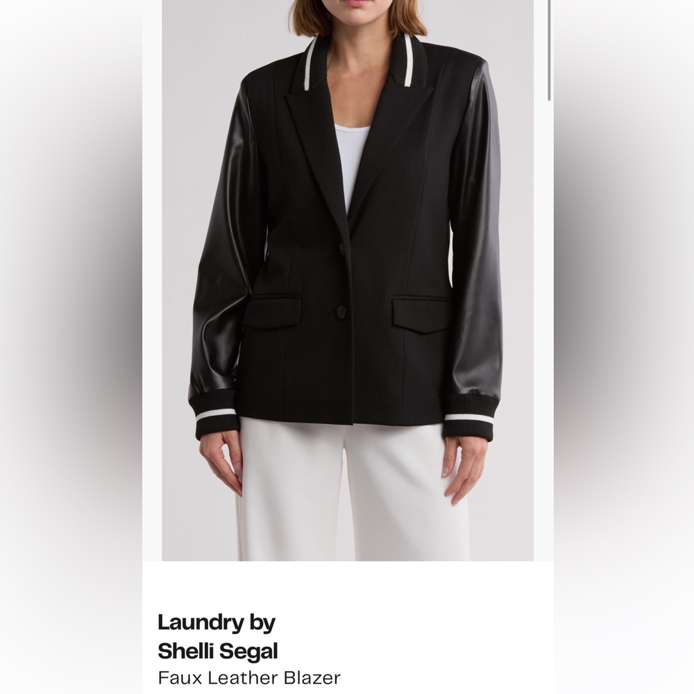 Laundry by Shelli Segal Black faux leather Jacket - Picture 10 of 12